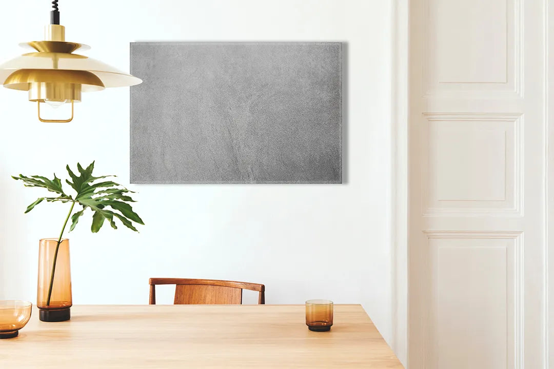 Kurkborden op canvas met lichtgrijze betonstructuur – formaat 100 × 70 cm