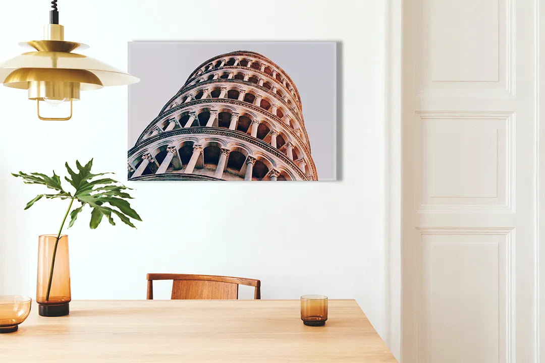 Kurkborden op canvas met scheve toren van pisa – formaat 100 × 70 cm