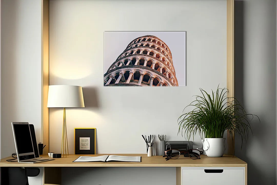 Kurkborden op canvas met scheve toren van pisa – formaat 140 × 100 cm