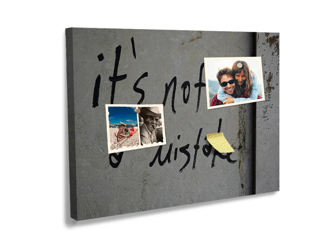 Kurkborden op canvas met motiverende quote it's not a mistake – formaat 60 × 40 cm