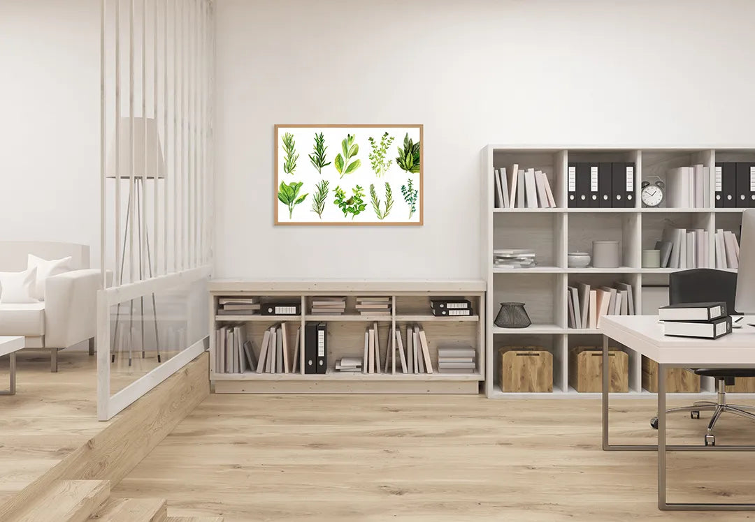 Metalen Magneetbord met hoogwaardige afbeelding van Groene kruiden set illustratie voor aan de muur