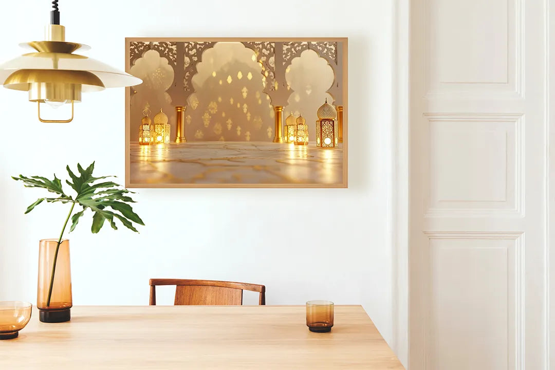 Metalen Magneetbord met hoogwaardige afbeelding van Oosterse paleis interieur lantaarns voor aan de muur