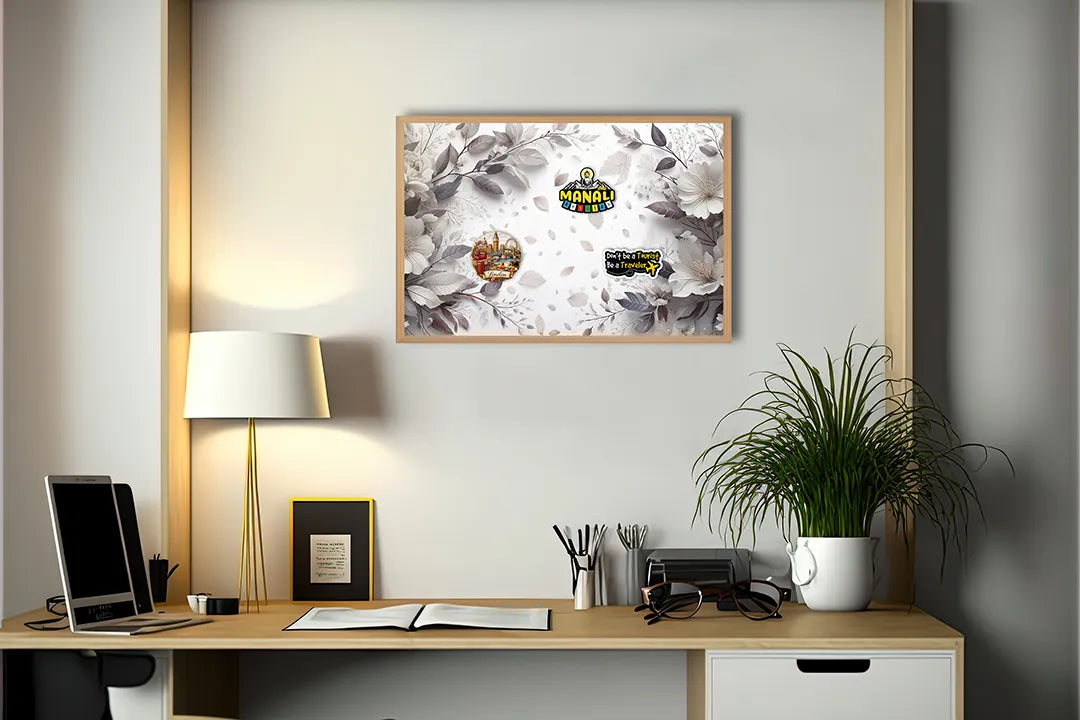 Metalen Magneetbord met hoogwaardige afbeelding van Witte bloemen zachte achtergrond voor aan de muur