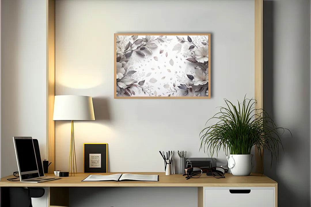 Metalen Magneetbord met hoogwaardige afbeelding van Witte bloemen zachte achtergrond voor aan de muur