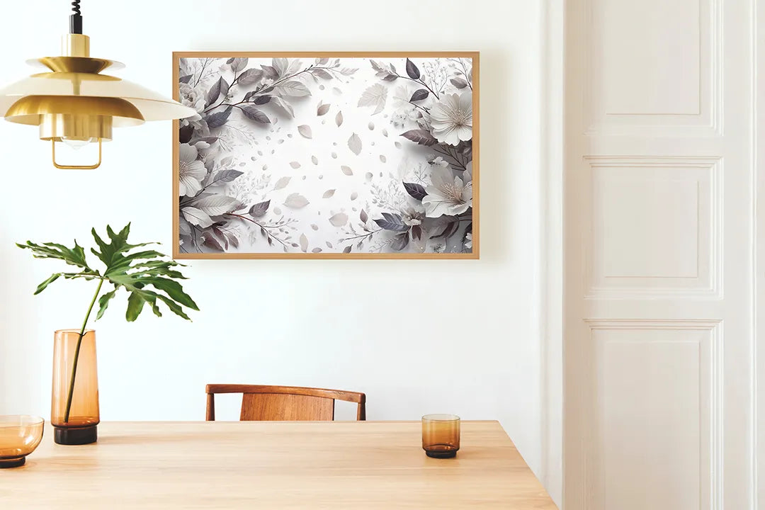 Metalen Magneetbord met hoogwaardige afbeelding van Witte bloemen zachte achtergrond voor aan de muur