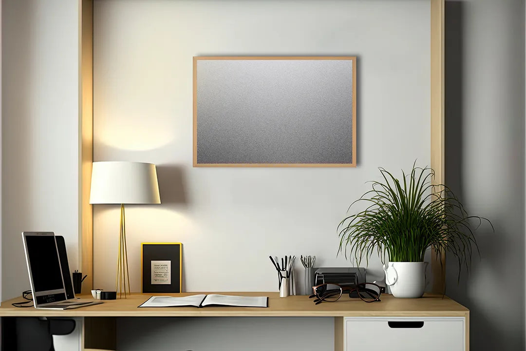 Metalen Magneetbord met afbeelding van lichte beton of metaal textuur in lichtgrijs kleuren