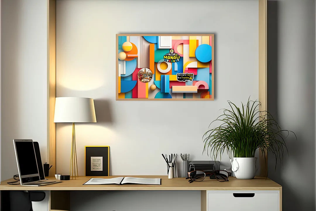 Metalen Magneetbord met hoogwaardige afbeelding van Kleurrijke 3D blokken patroon voor aan de muur