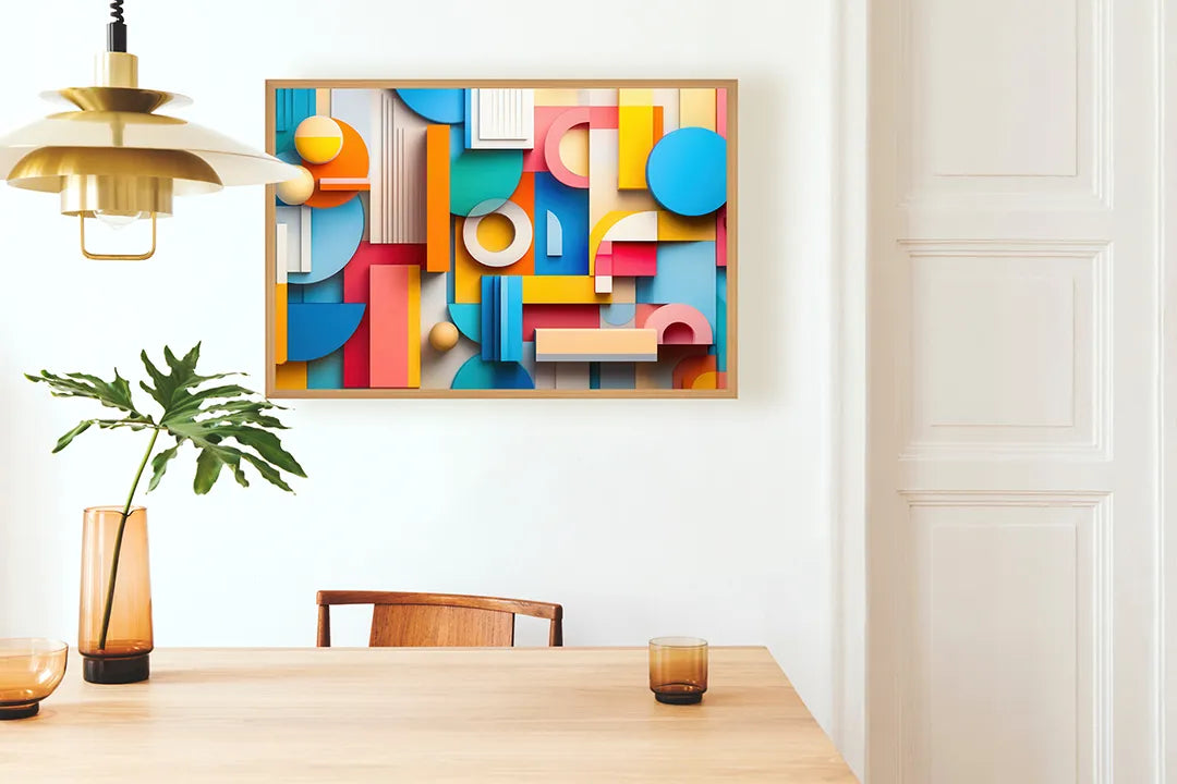 Metalen Magneetbord met hoogwaardige afbeelding van Kleurrijke 3D blokken patroon voor aan de muur