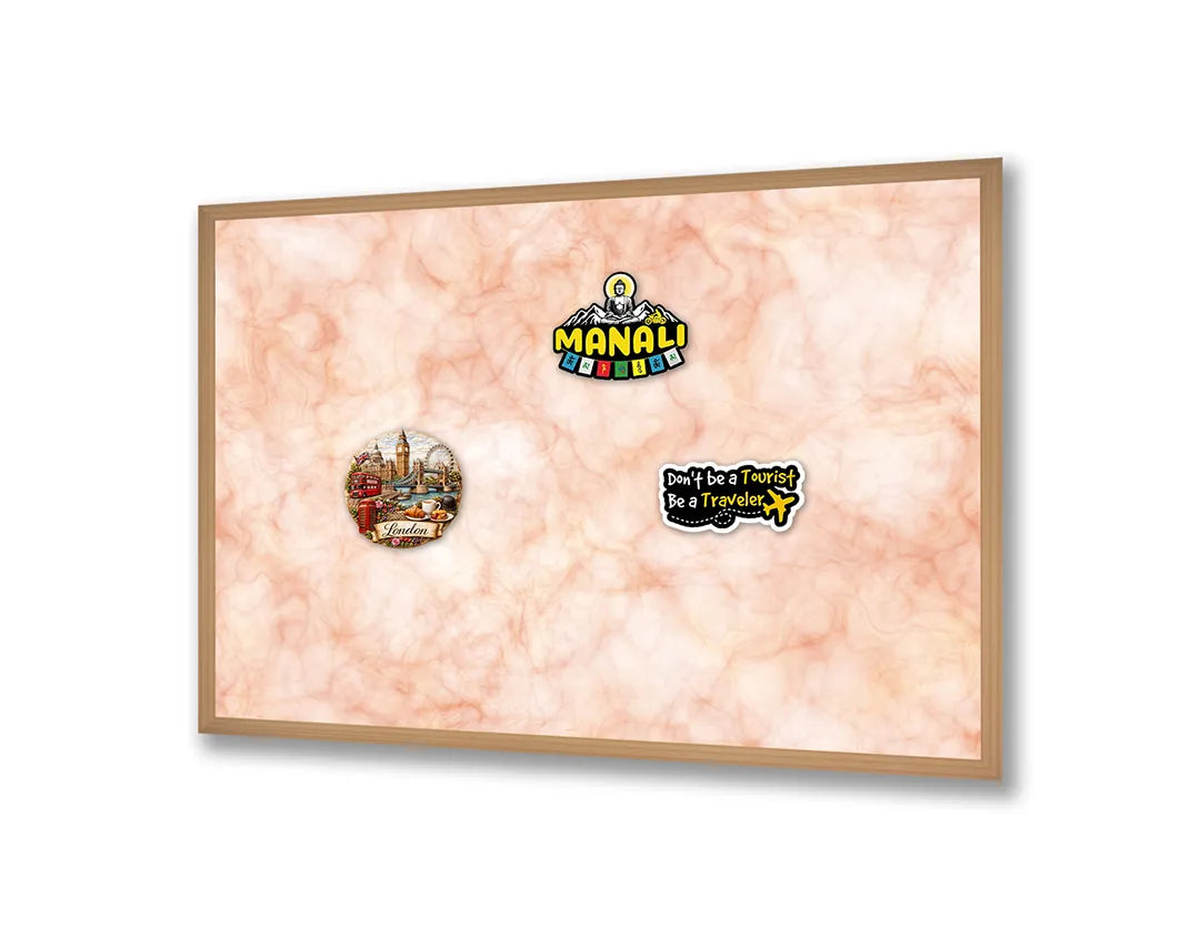 Metalen Magneetbord met afbeelding van roze marmer textuur in zacht pastel roze kleuren