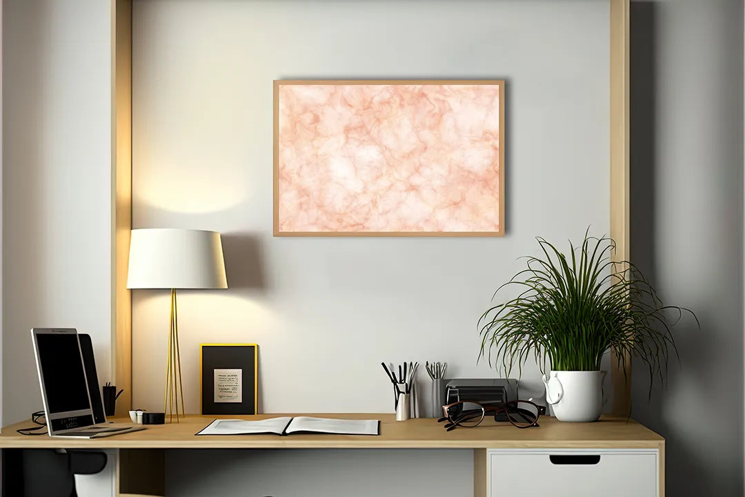 Metalen Magneetbord met afbeelding van roze marmer textuur in zacht pastel roze kleuren