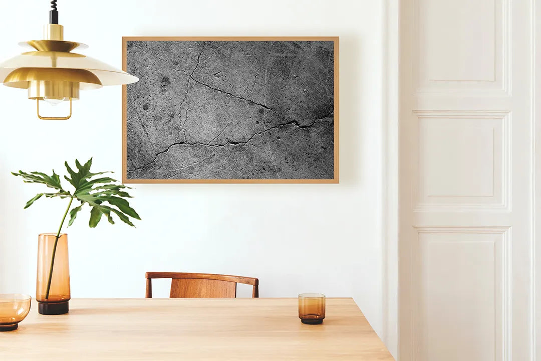Metalen Magneetbord met afbeelding van gebarsten betonnen muur in ruw grijs kleuren
