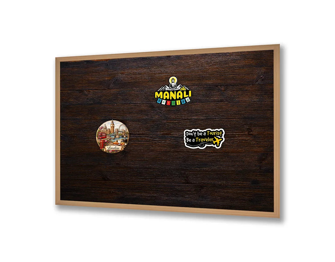 Metalen Magneetbord met afbeelding van donker hout textuur in diep donkerbruin kleuren