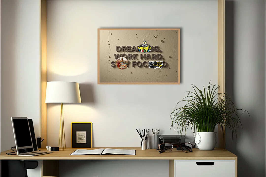 Metalen Magneetbord met hoogwaardige afbeelding van Dream big work hard tekst muur voor aan de muur