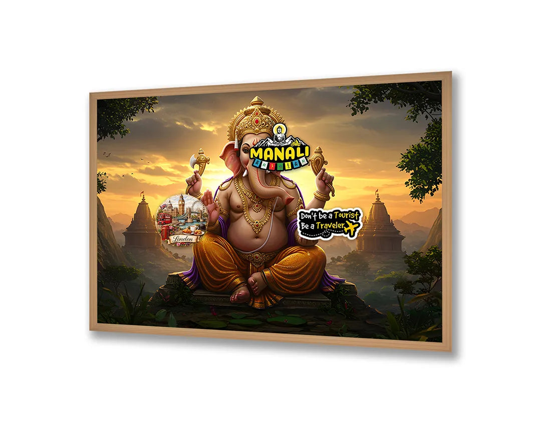 Metalen Magneetbord met hoogwaardige afbeelding van Ganesha godheid licht voor aan de muur