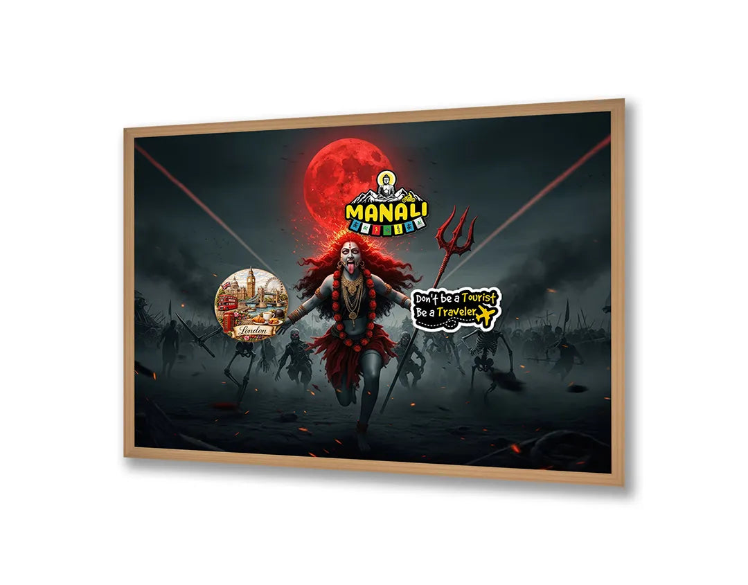 Metalen Magneetbord met hoogwaardige afbeelding van Rode maan demon fantasy voor aan de muur