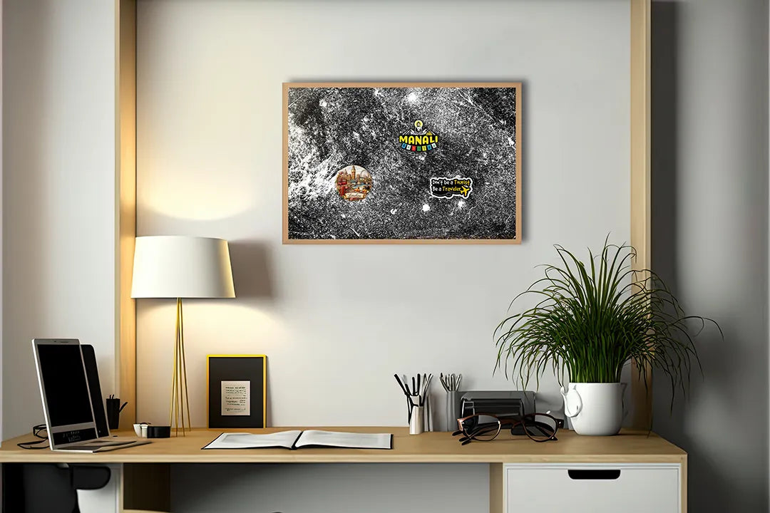 Metalen Magneetbord met hoogwaardige afbeelding van Sterrenstelsel zwart wit voor aan de muur