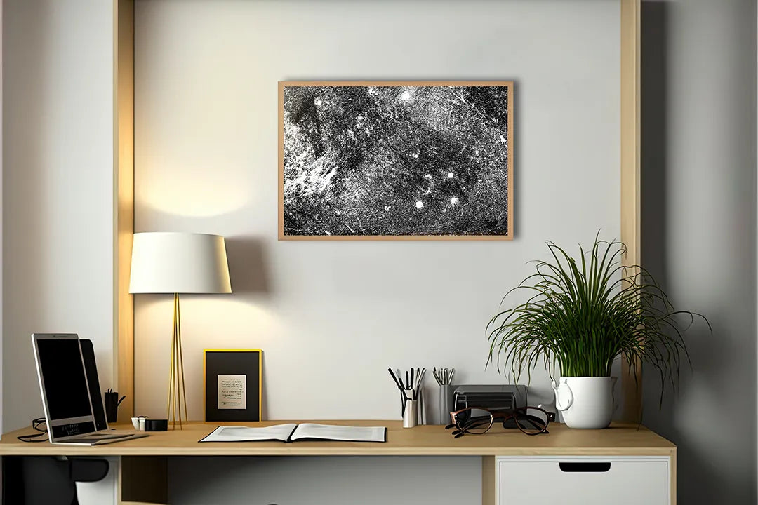Metalen Magneetbord met hoogwaardige afbeelding van Sterrenstelsel zwart wit voor aan de muur