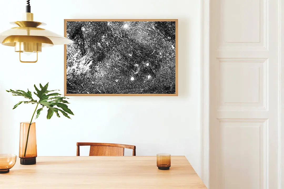 Metalen Magneetbord met hoogwaardige afbeelding van Sterrenstelsel zwart wit voor aan de muur