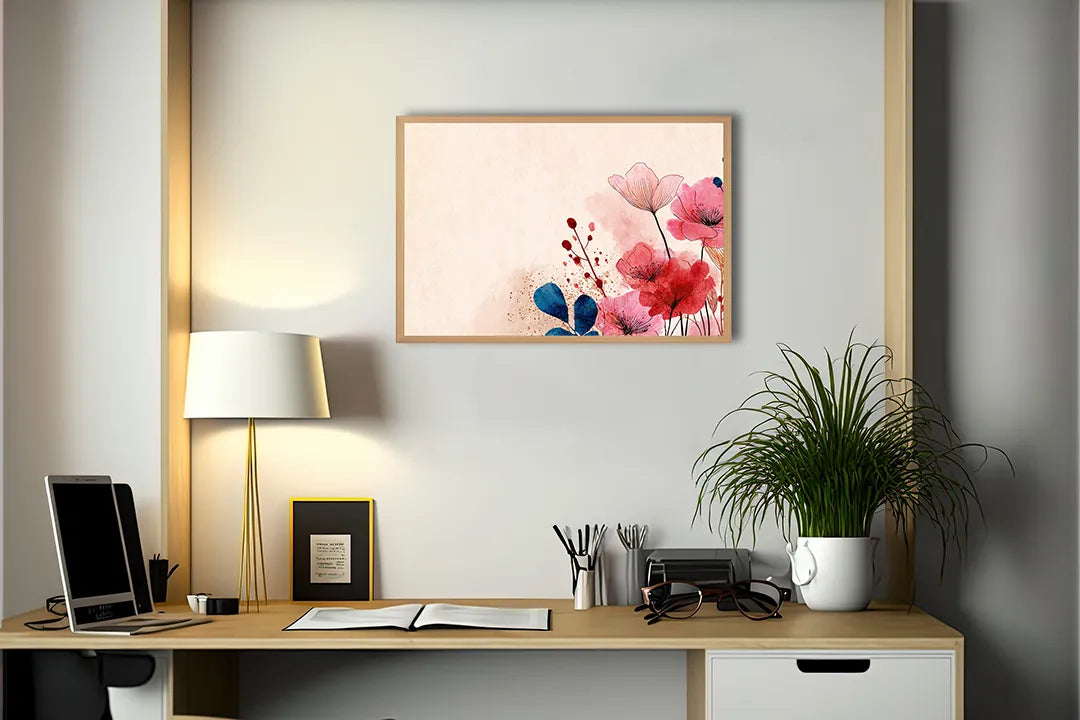 Metalen Magneetbord met hoogwaardige afbeelding van Rode klaprozen zachte achtergrond voor aan de muur