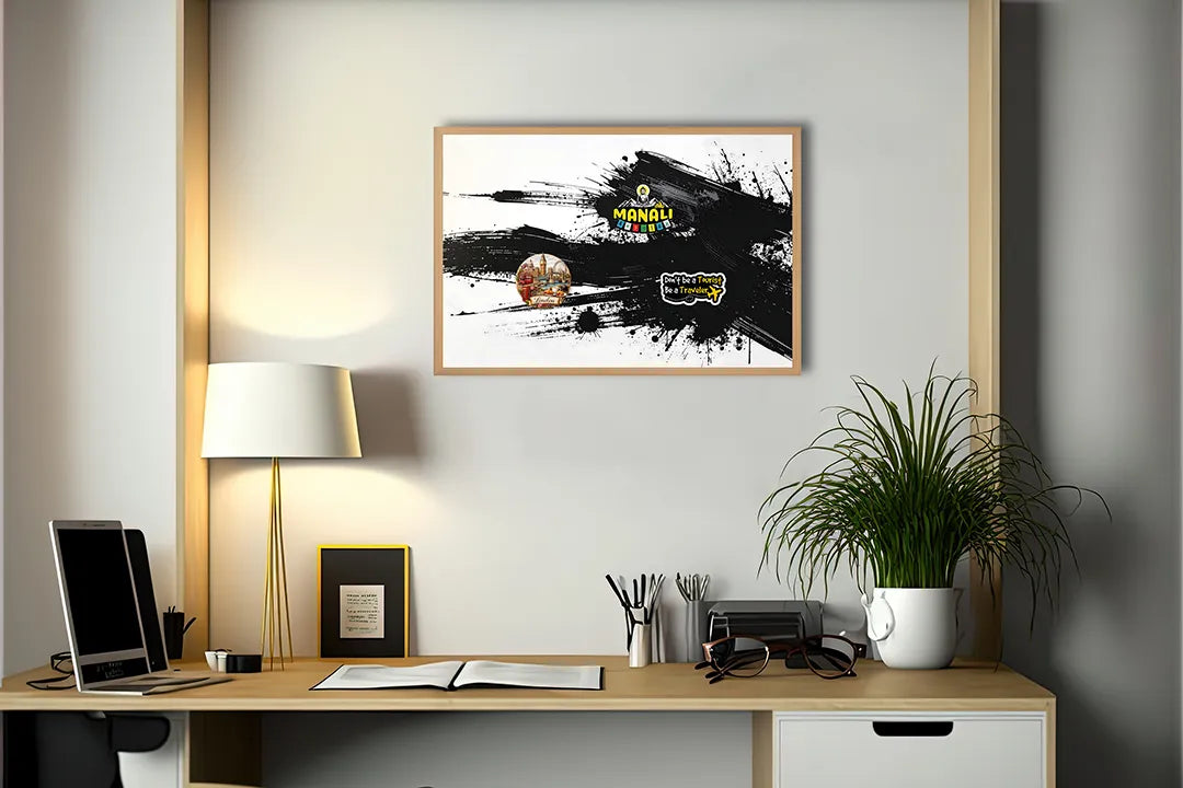 Metalen Magneetbord met hoogwaardige afbeelding van Zwarte verfspetters splash voor aan de muur