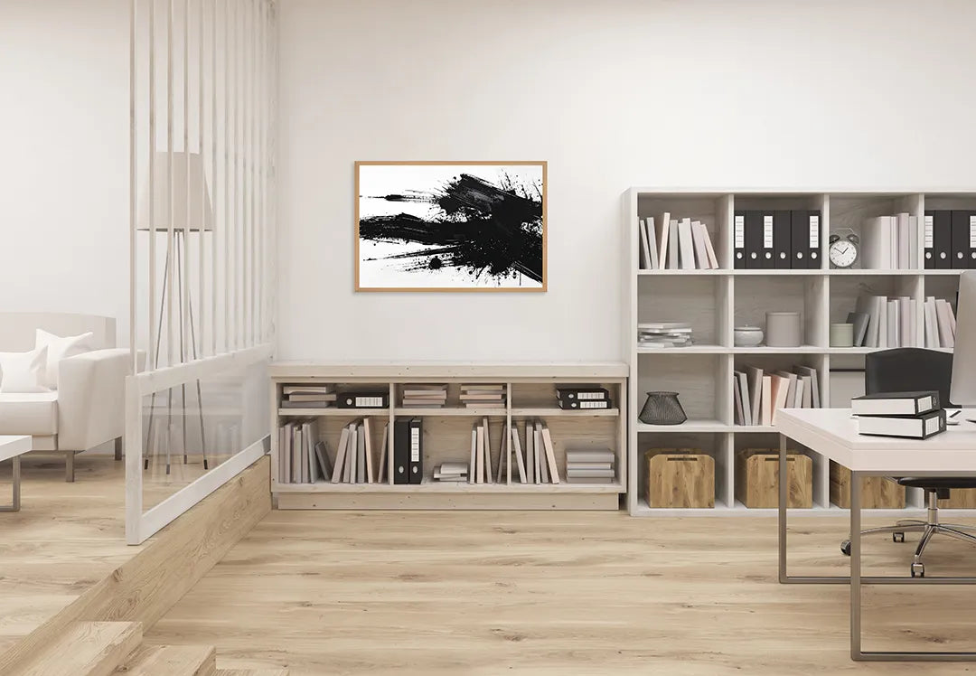 Metalen Magneetbord met hoogwaardige afbeelding van Zwarte verfspetters splash voor aan de muur