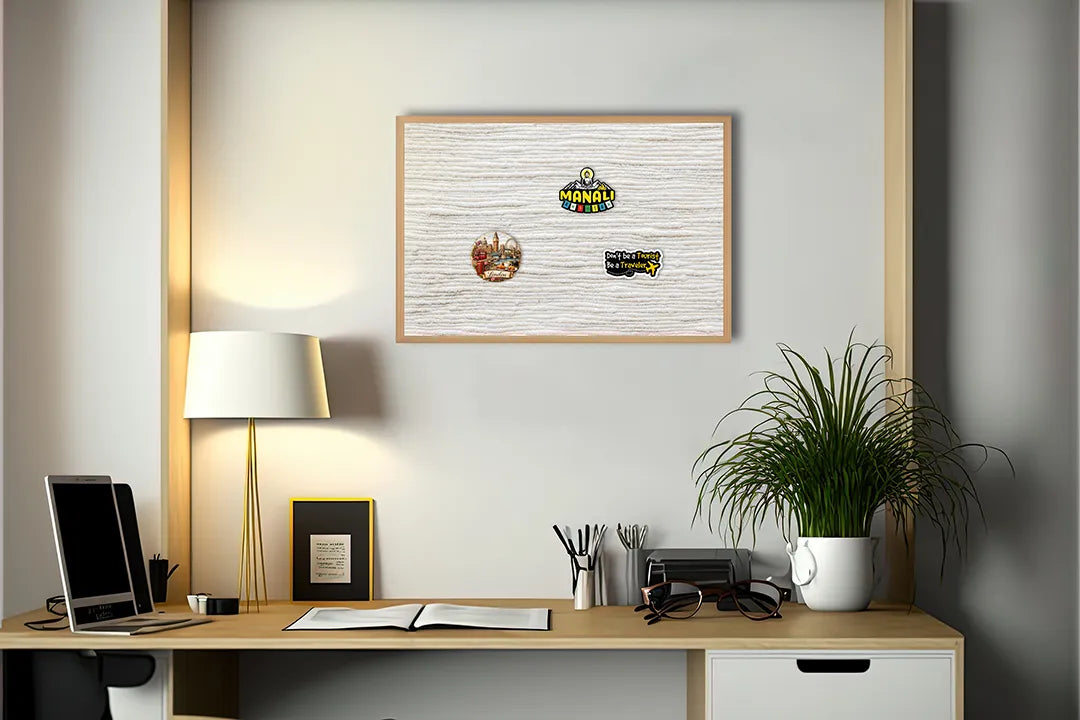 Metalen Magneetbord met afbeelding van geschilderd wit hout textuur in licht wit kleuren