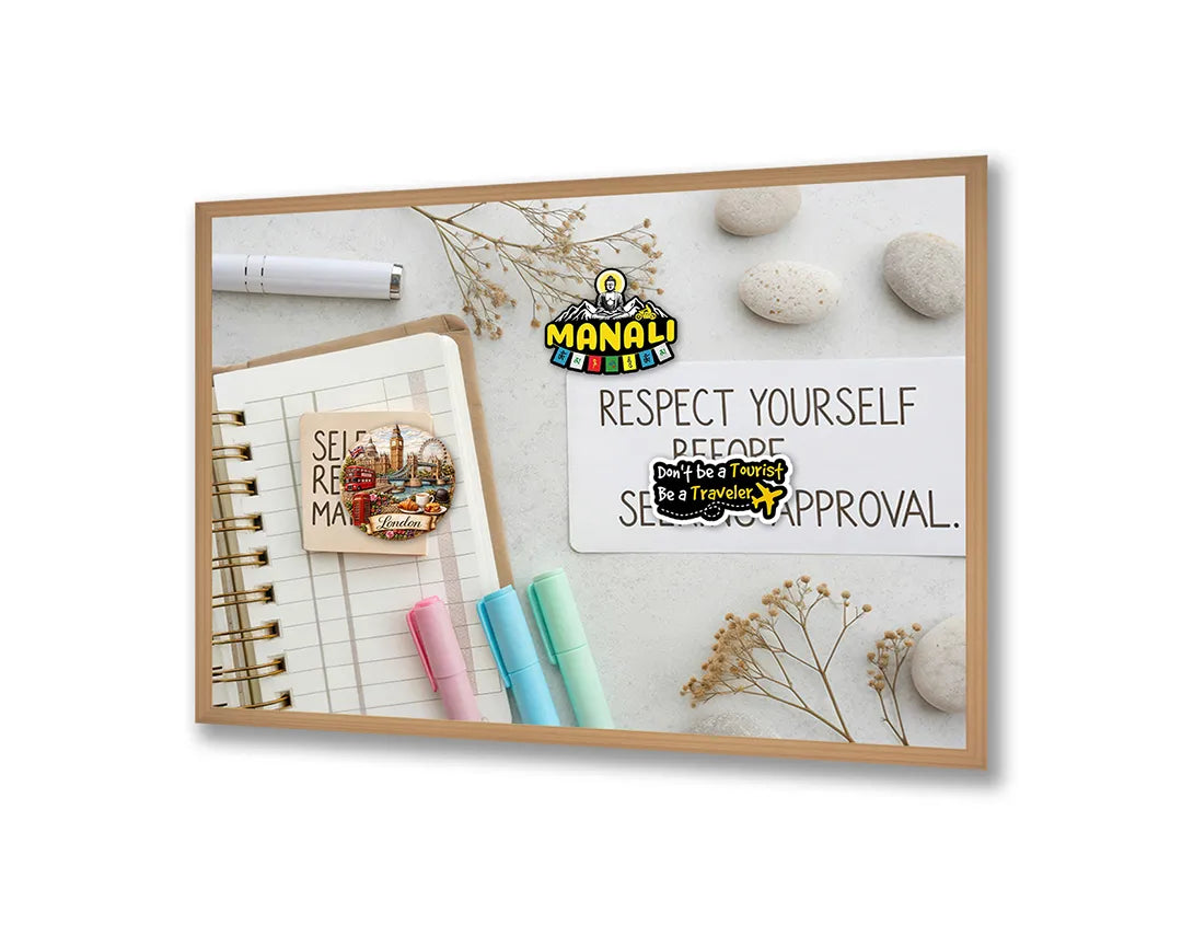 Metalen Magneetbord met hoogwaardige afbeelding van Respect yourself quote notitie voor aan de muur