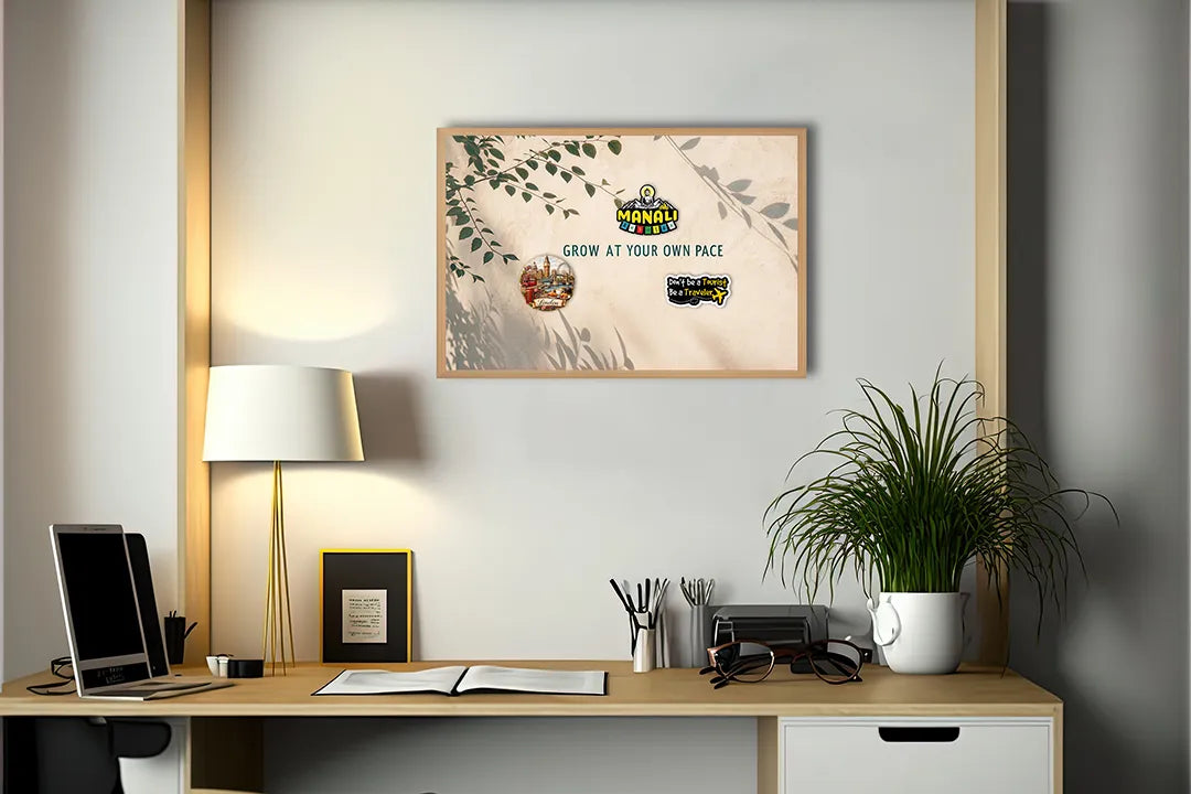 Metalen Magneetbord met hoogwaardige afbeelding van Grow at your own pace quote voor aan de muur