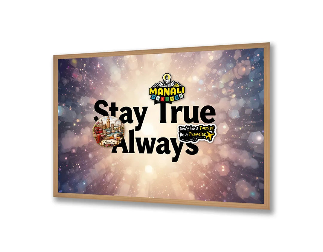Metalen Magneetbord met hoogwaardige afbeelding van Stay true always quote sterren voor aan de muur