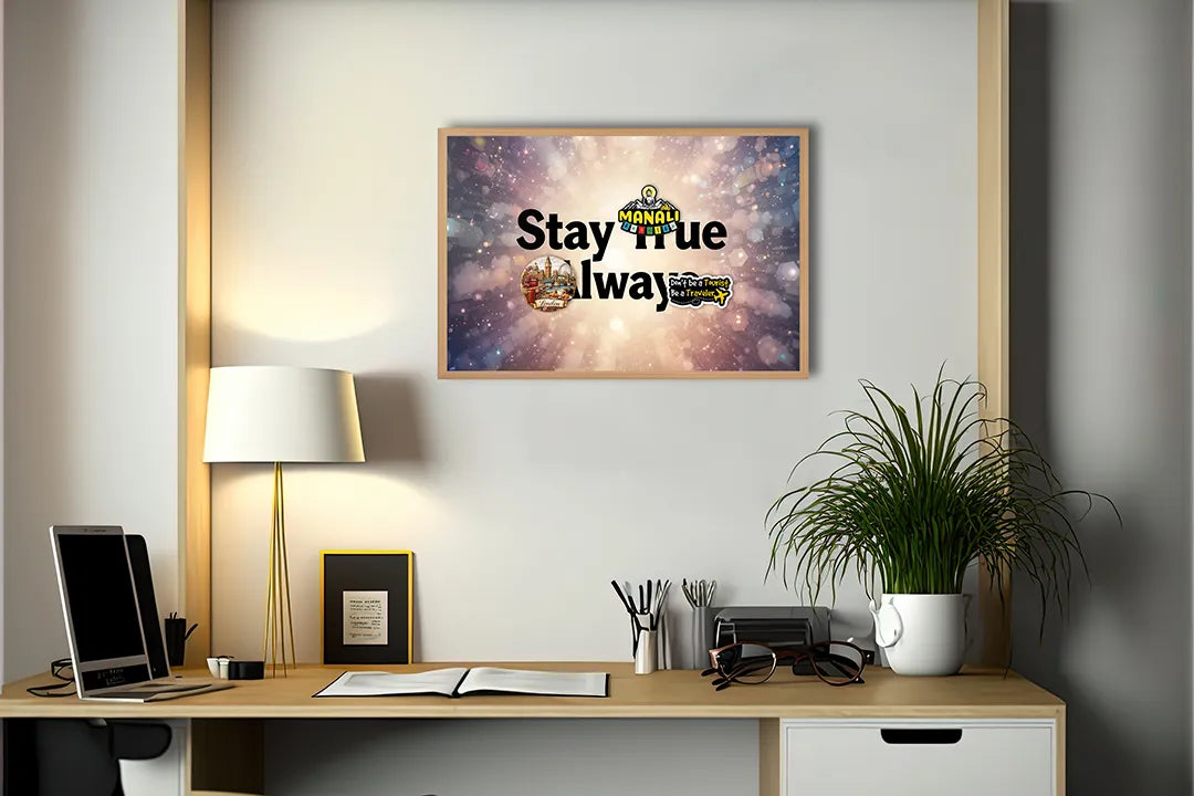 Metalen Magneetbord met hoogwaardige afbeelding van Stay true always quote sterren voor aan de muur