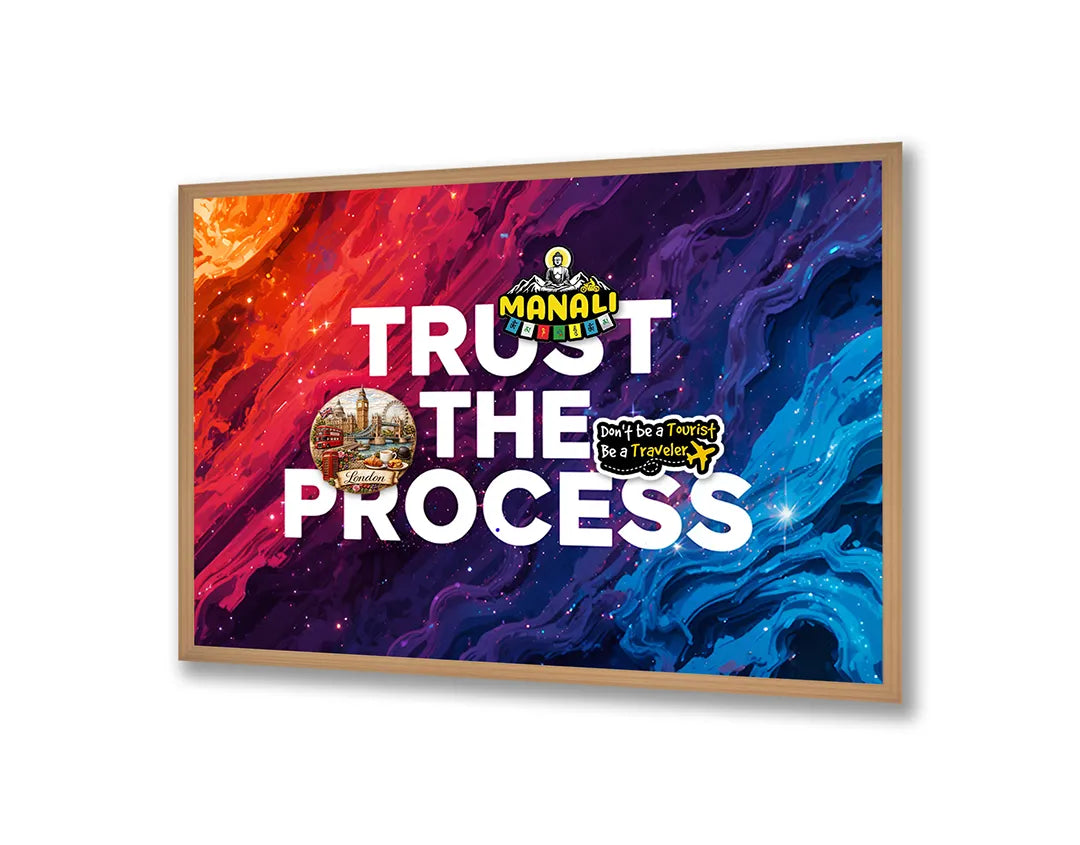 Metalen Magneetbord met hoogwaardige afbeelding van Trust the process verf splash voor aan de muur