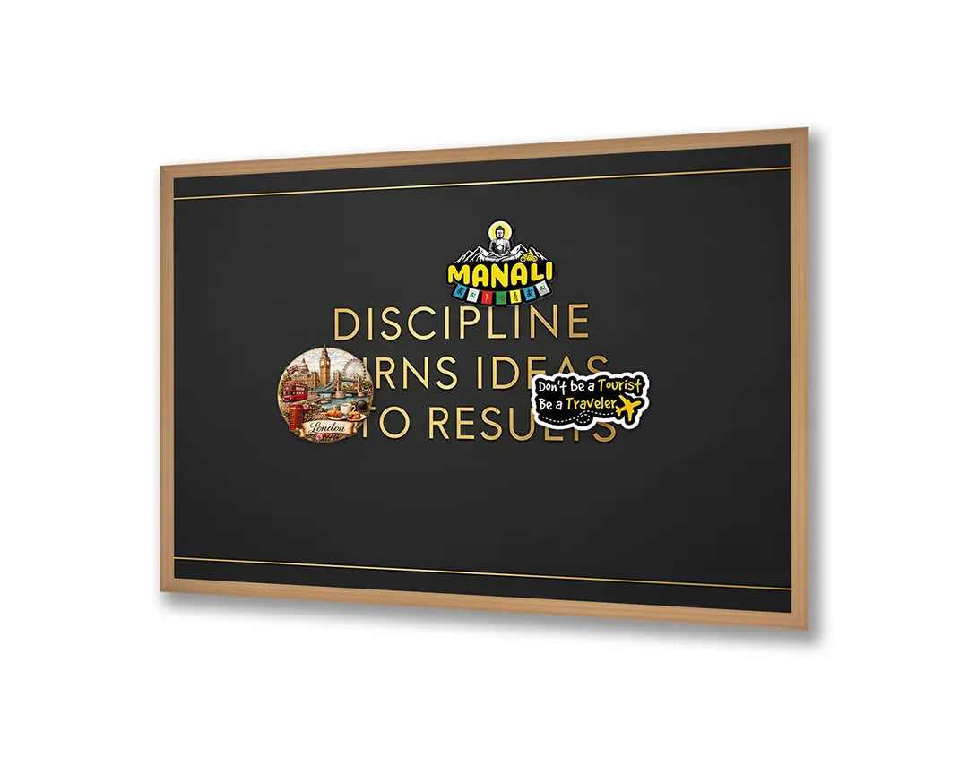 Metalen Magneetbord met hoogwaardige afbeelding van Discipline turns ideas into results voor aan de muur