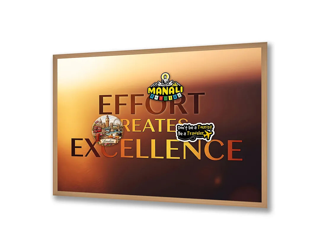Metalen Magneetbord met hoogwaardige afbeelding van Effort creates excellence quote voor aan de muur