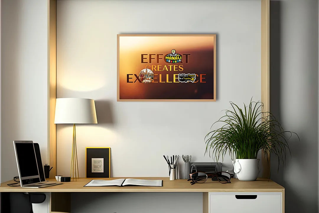 Metalen Magneetbord met hoogwaardige afbeelding van Effort creates excellence quote voor aan de muur