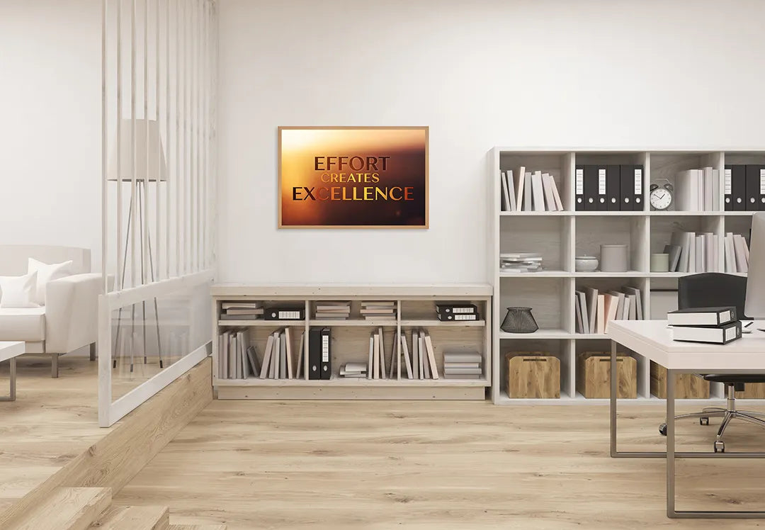 Metalen Magneetbord met hoogwaardige afbeelding van Effort creates excellence quote voor aan de muur