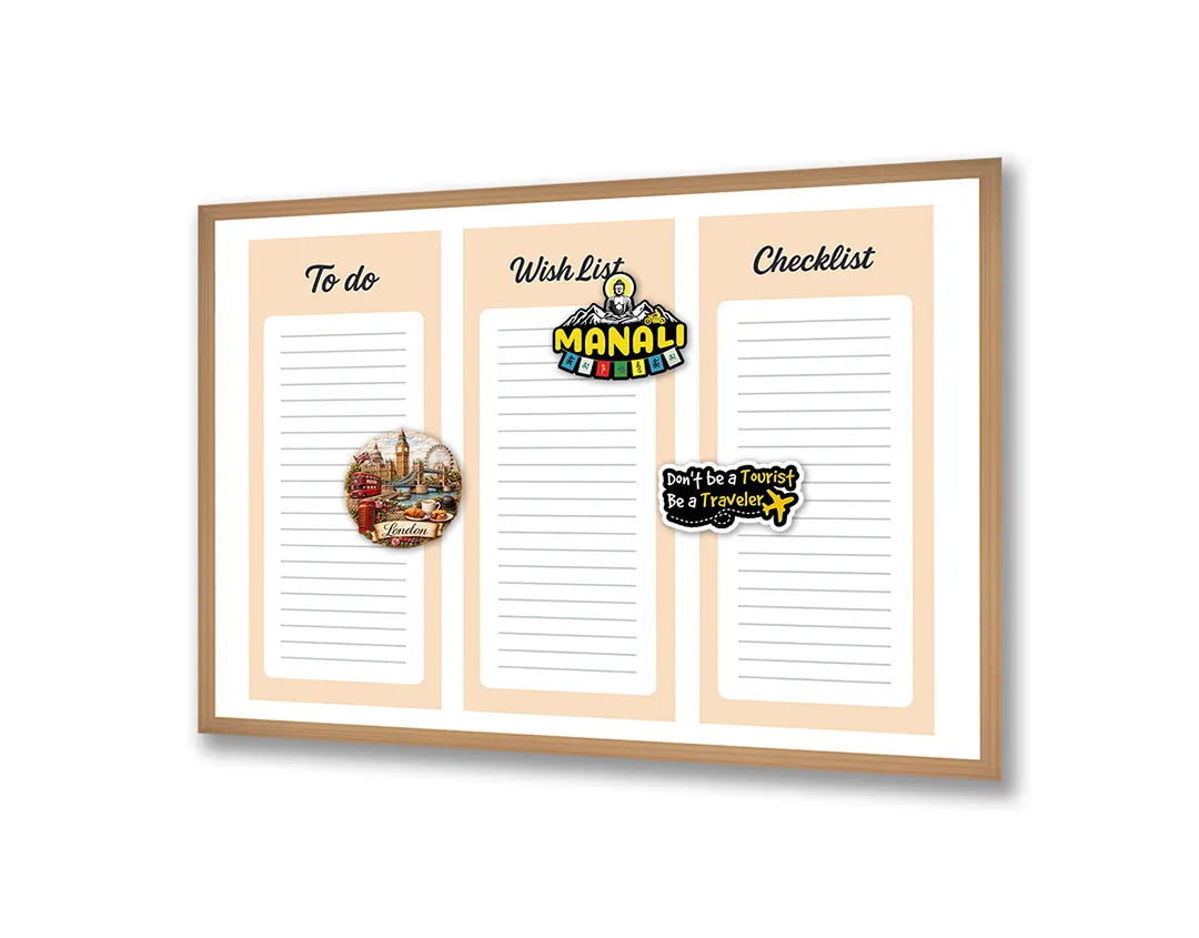 Metalen Magneetbord met print van Drievoudige weekplanner oranje perfect als decoratie