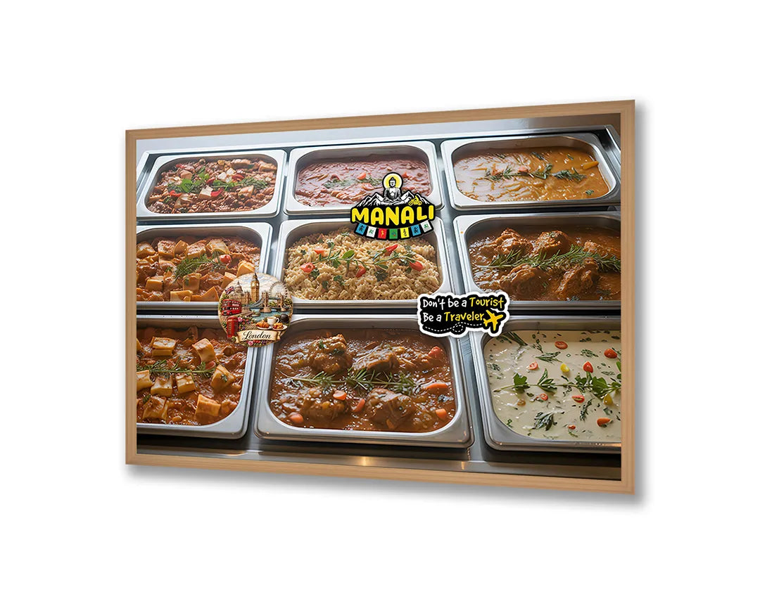 Metalen Magneetbord met print van Tapas bakjes gerechten perfect als decoratie