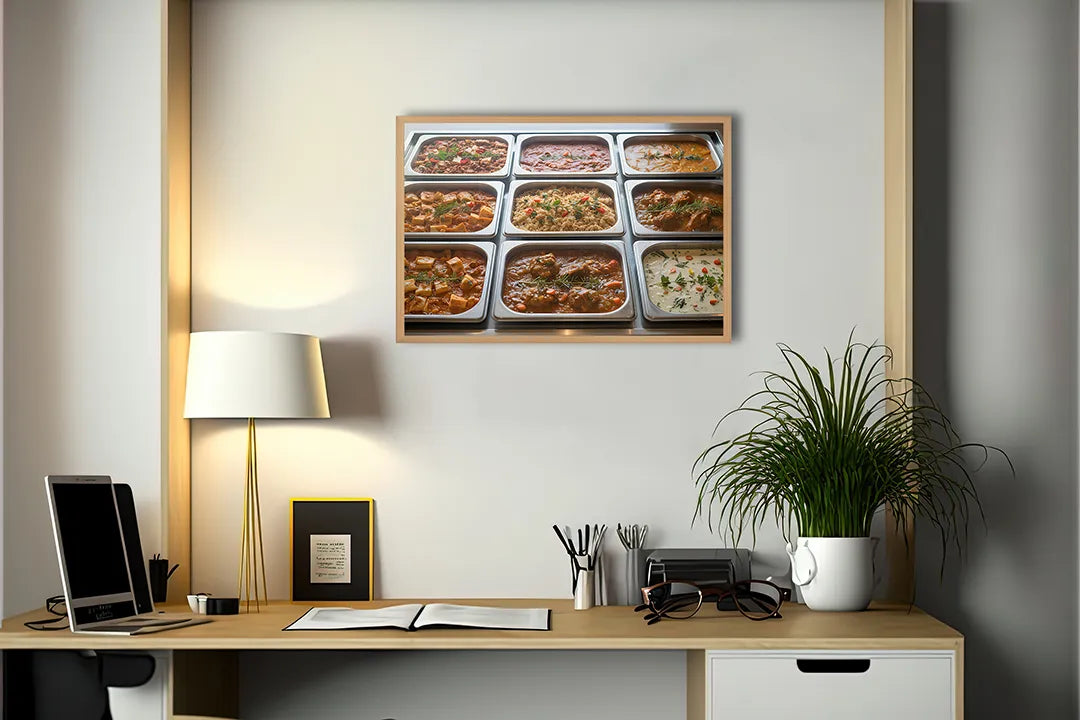 Metalen Magneetbord met print van Tapas bakjes gerechten perfect als decoratie