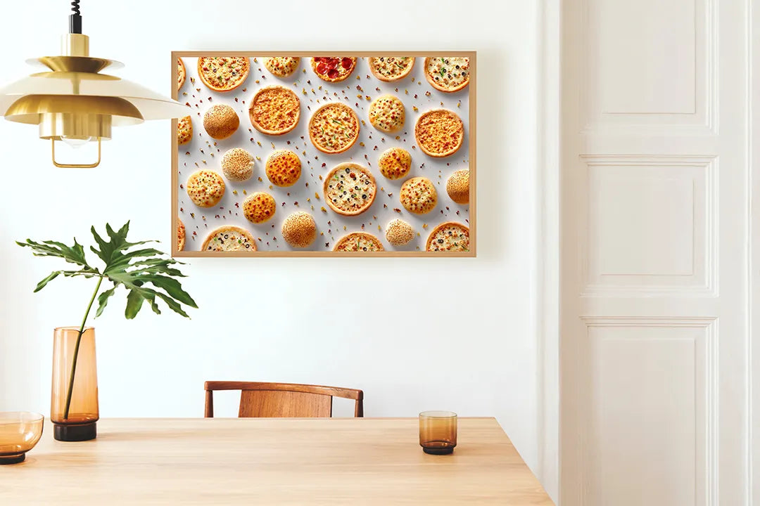 Metalen Magneetbord met print van Kleine pizzaatjes patroon perfect als decoratie
