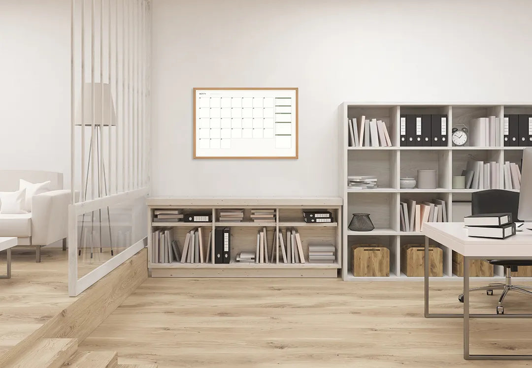 Metalen Magneetbord met print van Groene kalender grid perfect als decoratie