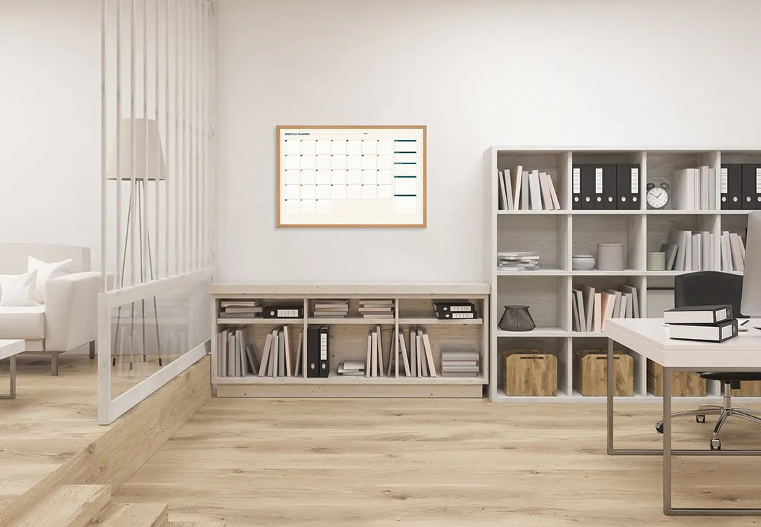 Metalen Magneetbord met print van Blauwe planner grid perfect als decoratie