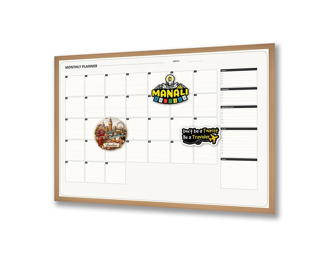 Metalen Magneetbord met print van Blanco kalender simpel perfect als decoratie