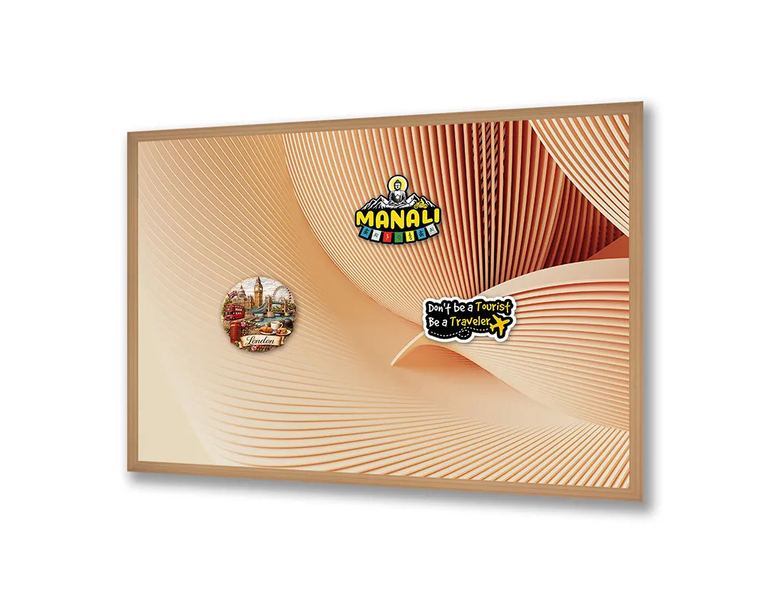 Metalen Magneetbord met print van Abstract zand golf perfect als decoratie