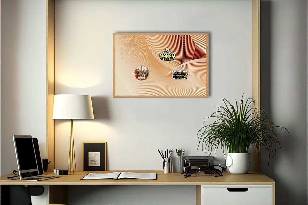 Metalen Magneetbord met print van Abstract zand golf perfect als decoratie