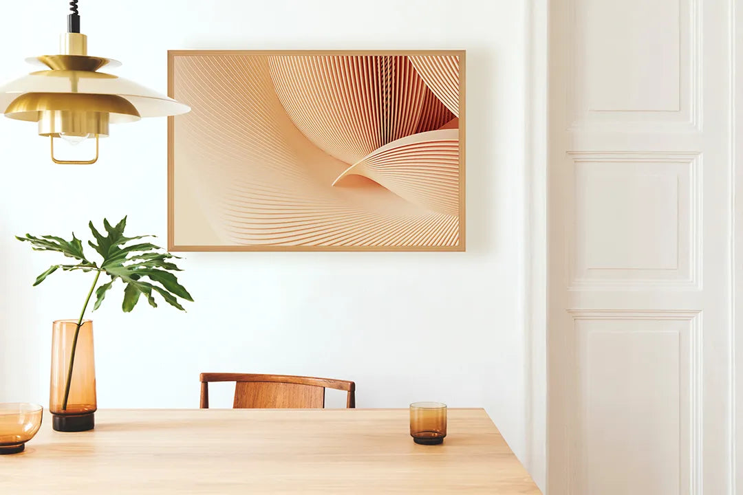 Metalen Magneetbord met print van Abstract zand golf perfect als decoratie