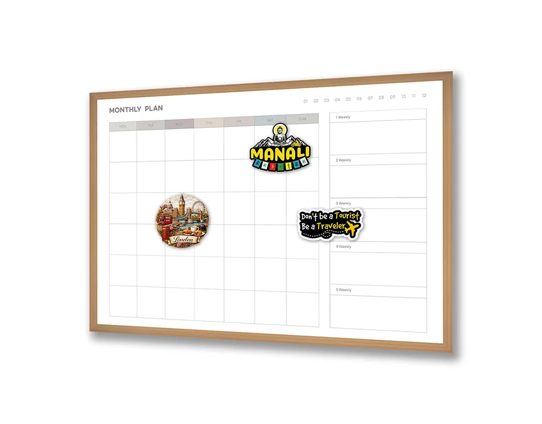 Metalen Magneetbord met print van Minimalistische kalender perfect als decoratie