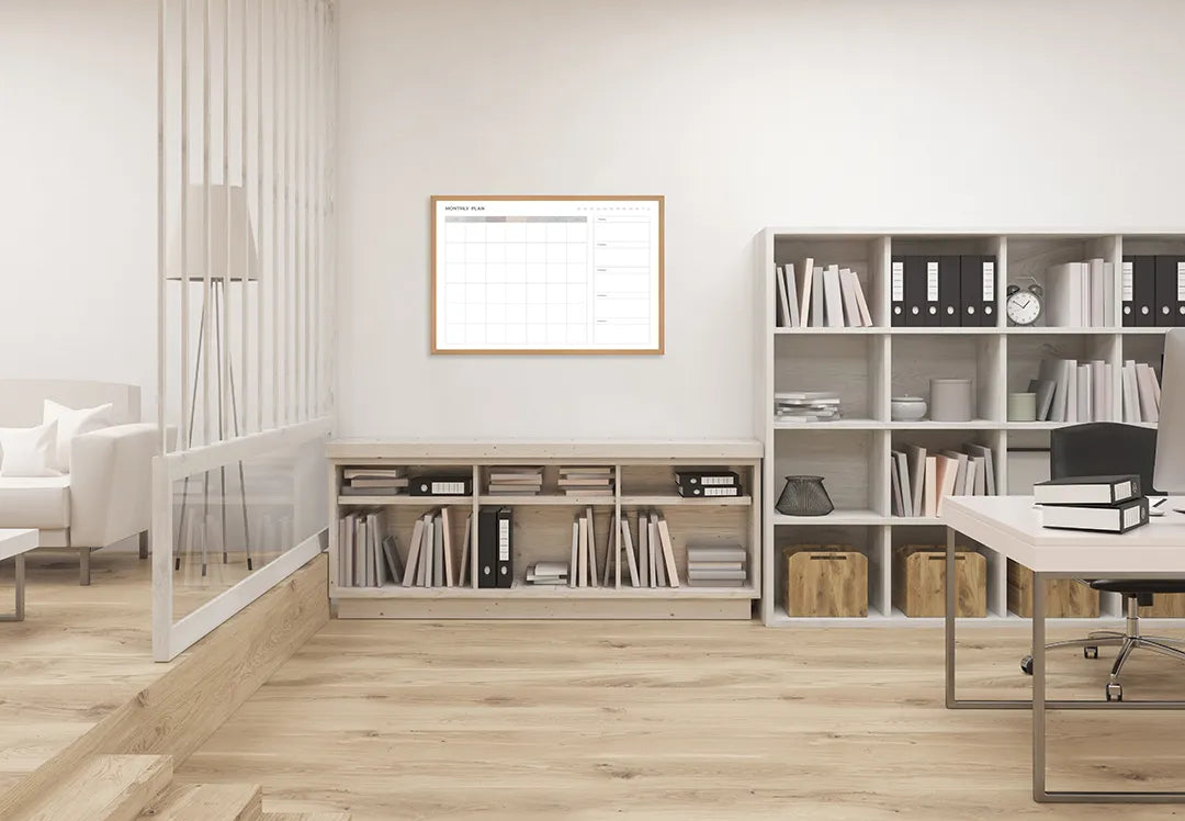 Metalen Magneetbord met print van Minimalistische kalender perfect als decoratie
