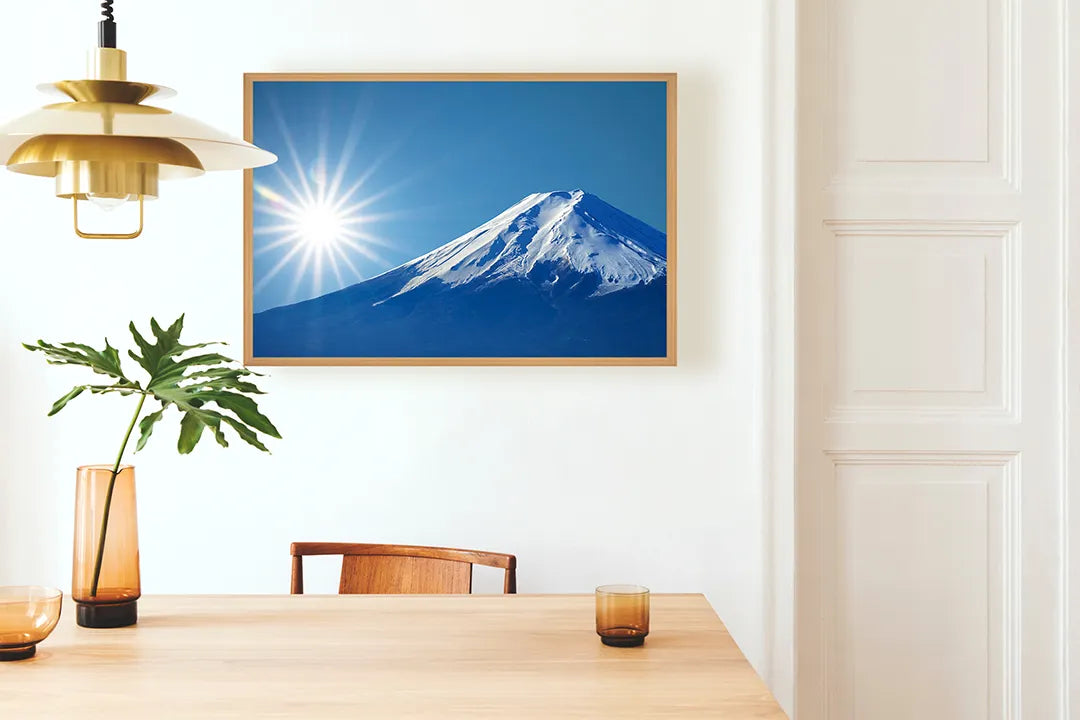 Metalen Magneetbord met print van Mount fuji sneeuw perfect als decoratie