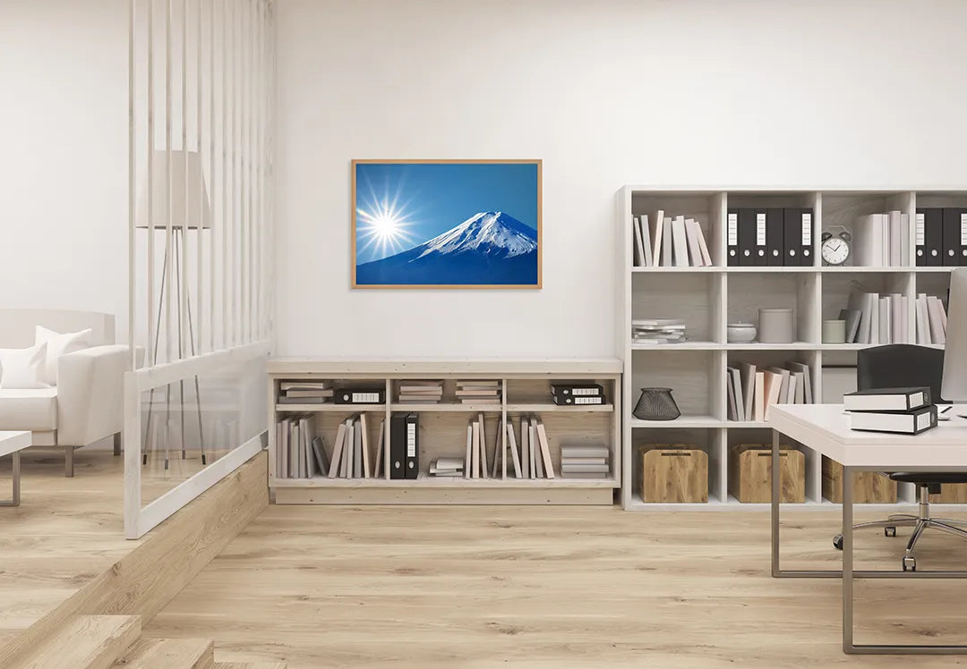 Metalen Magneetbord met print van Mount fuji sneeuw perfect als decoratie