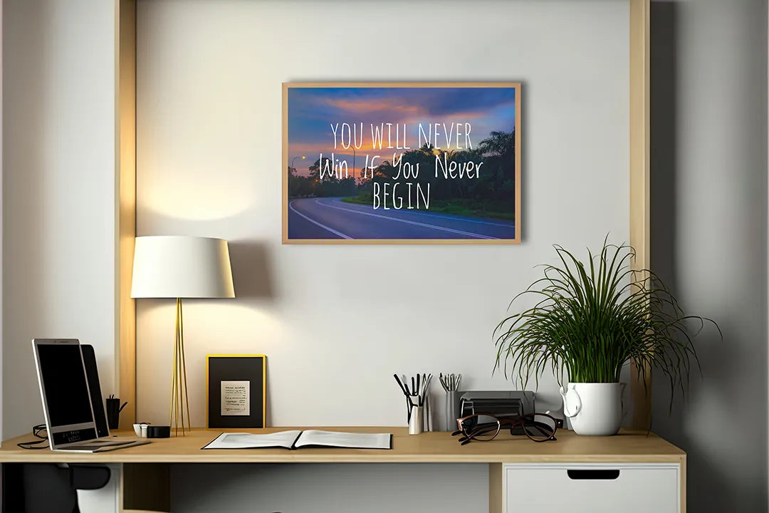 Metalen Magneetbord met print van You will never win tekst perfect als decoratie